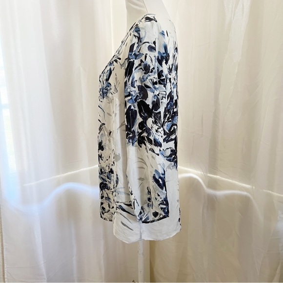 Floral print Tunic Blouse Size Large - Picture 2 of 10